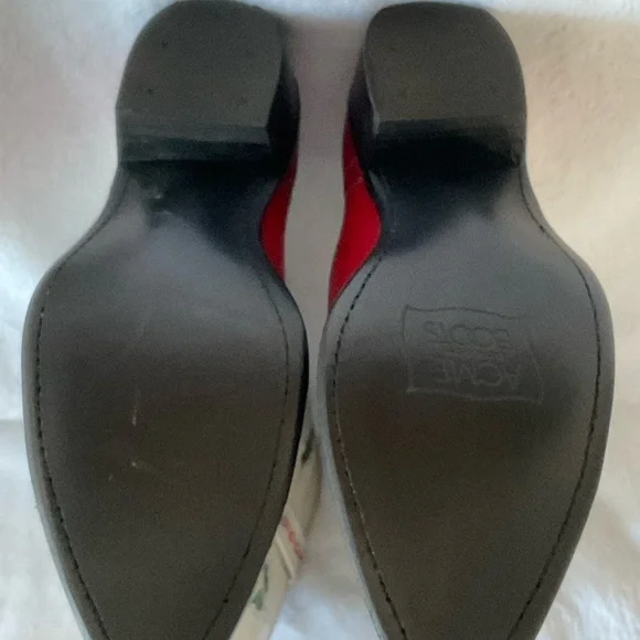 Acme Holiday Christmas Cowboy Poinsettia Holly Boots Limited Edition Sz 7 - Picture 8 of 12